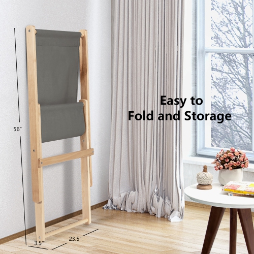 Costway Set of 2 Foldable Wood Sling Beech Chairs w/ 3 Adjustable Positions&Free Cushion