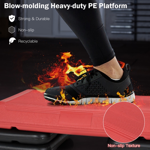 Costway 29" Adjustable Workout Fitness Aerobic Stepper Exercise Platform W/Riser 4" -6" -8