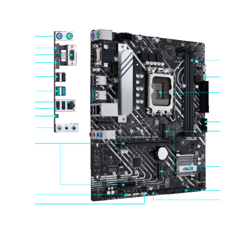 ASUS  Micro-Atx Lga 1700 Motherboards (Prime H610M-A D4-Csm)