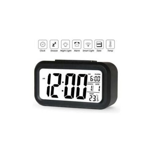 Digital Alarm Clock Large LCD Display Thermometer Smart Night Light Back Light