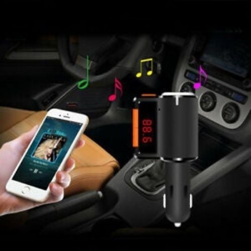 Handsfree Wireless Bluetooth Handsfree FM Transmitter USB Cigarette Charger