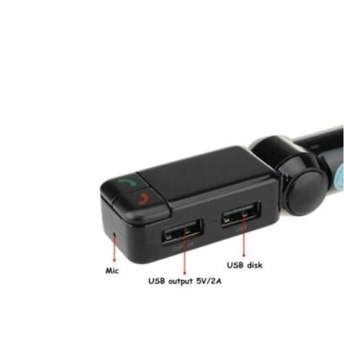 Émetteur FM modulateur Bluetooth, adaptateur mains libres, chargeur USB, lecteur auxiliaire