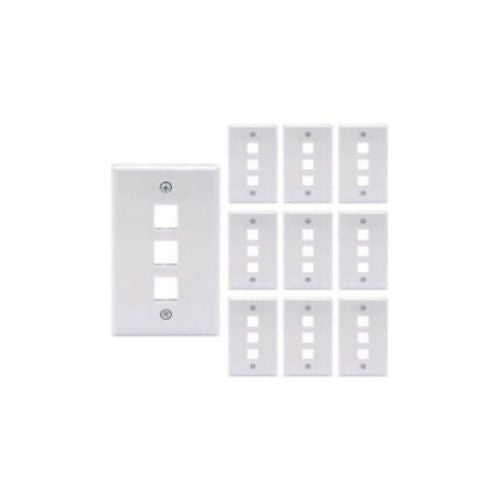 10 Packs Wall Plate 3 Port White Unbreakable Toggle Outlet Cover