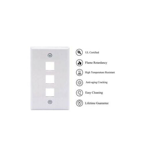 10 Packs Wall Plate 3 Port White Unbreakable Toggle Outlet Cover