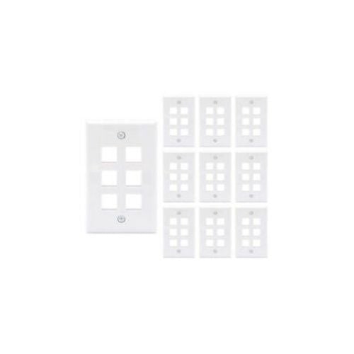 10 Packs Wall Plate 6 Port White Unbreakable Toggle Outlet Cover