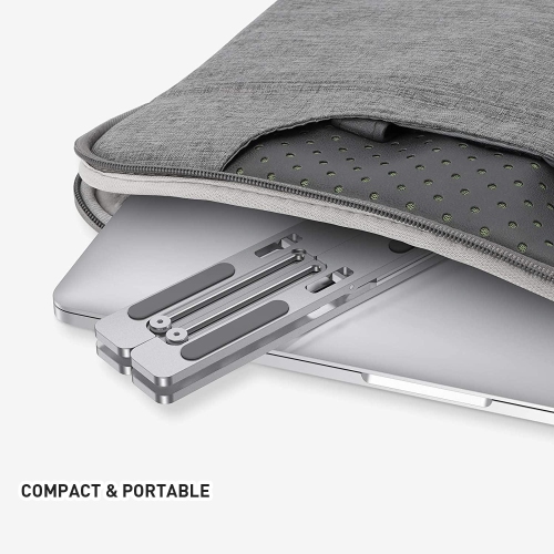 PrimeCables Foldable Aluminum Laptop Stand Portable Adjustable Riser for 12 - 17 inch Notebooks