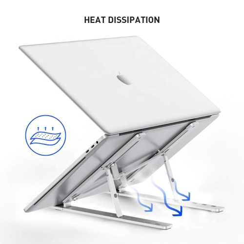 PrimeCables Foldable Aluminum Laptop Stand Portable Adjustable Riser for 12 - 17 inch Notebooks