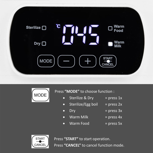 3 In 1 Electric Baby Bottle Sterilizer and Dryer, Baby Feeding Bottle Warmer, Multifunctional Baby Steam Bottle Sanitizer, BPA-Free