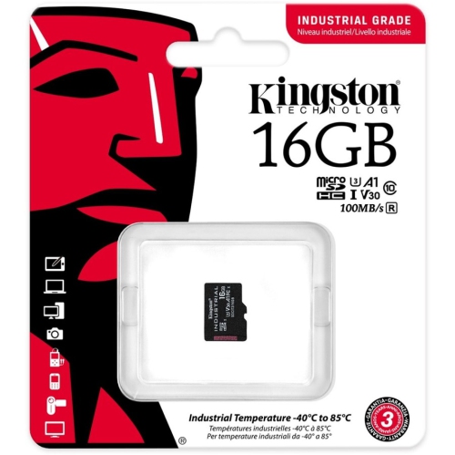 Kingston Industrial 16GB 80MB/s microSDHC/SDXC Memory Card with Adapter -