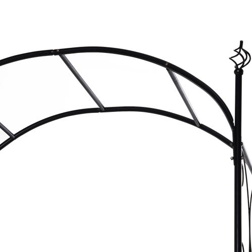 Outsunny 7' Metal Garden Arbor Arch with Scrollwork Doors for Ceremony, Weddings, Party, Backyard, Lawn