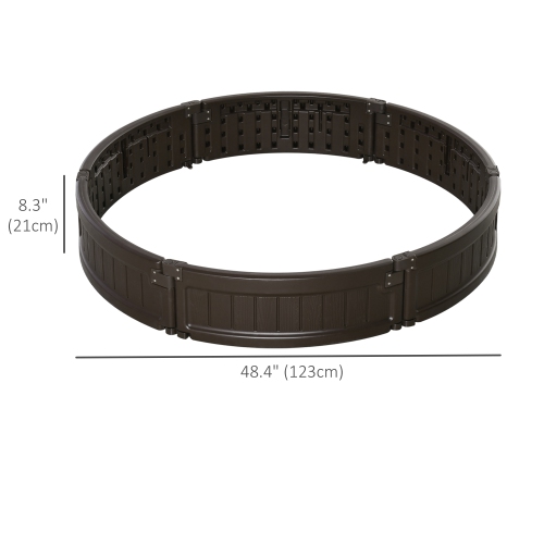 Outsunny 48" Raise Garden Bed Kit, Round Planter Box Above Ground for Flowers/Herb/Vegetables Outdoor Garden Backyard with Easy Assembly, Brown