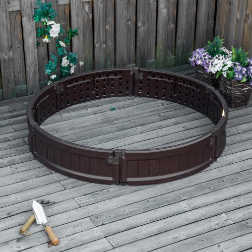 Outsunny 48" Raise Garden Bed Kit, Round Planter Box Above Ground for Flowers/Herb/Vegetables Outdoor Garden Backyard with Easy Assembly, Brown