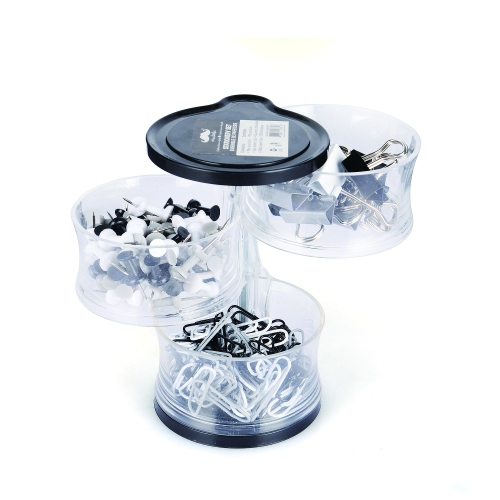 224pcs / Box Ensemble de papeterie 3-en-1 de punaises, trombones et trombones, comprend 90 punaises, 14 trombones, 120 trombones