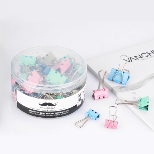 70pcs/Box Reusable Labor-Saving Binder Clips, Mixed Size of 3/4", 1", 1-1/4", includes 40pcs of 3/4", 20pcs of 1" and 10pcs of 1-1/4" - Assorted