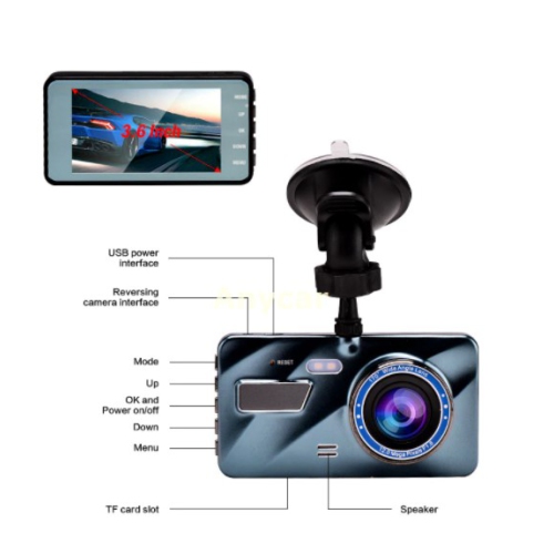 Dash Cam Front And Rear View Dual DVR Full HD 3.6"Cycle Recording Night Vision G-sensor Dash Cam FREE SHIPPING