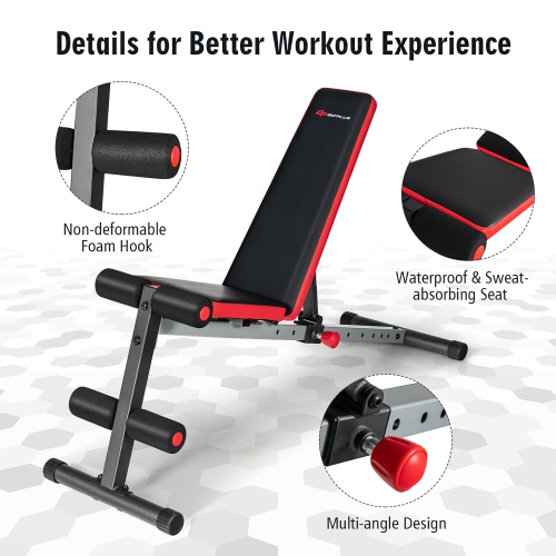 Goplus Multi-function Weight Bench W/Adjustable Backrest Home Gym Exercise Equipment