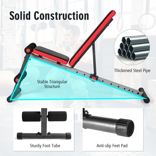 Goplus Multi-function Weight Bench W/Adjustable Backrest Home Gym Exercise Equipment
