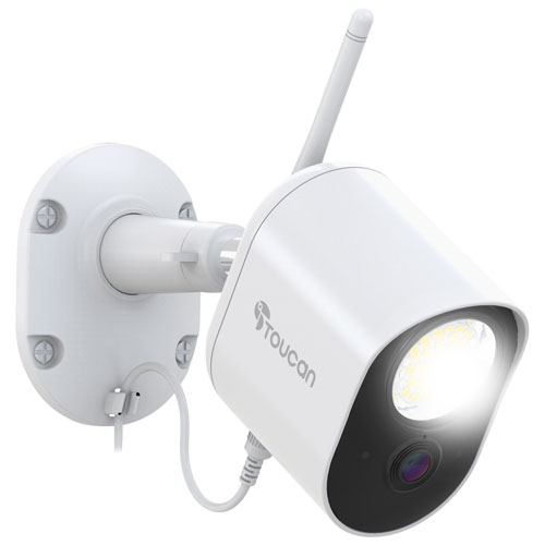 Caméra IP semi-sans fil 1080p à projecteur de Toucan - Blanc
