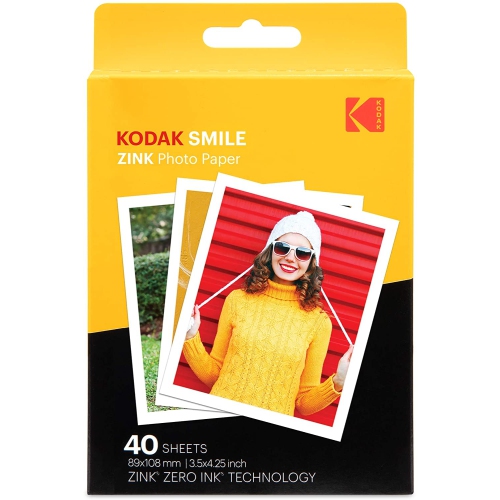 Kodak 3.5x4.25 inch Premium Zink Print Photo Paper Compatible with Kodak Smile Classic Instant Camera