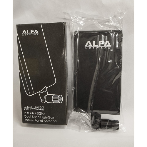 Alfa APA-M25 dual band 2.4GHz/5GHz 10dBi high gain directional indoor panel antenna with RP-SMA connector