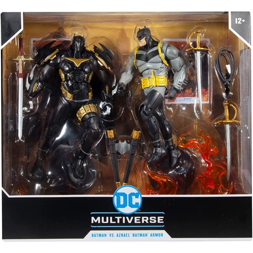 DC  Multiverse Comic Series 7 Inch Action Figure 2-Pack - Knight Batman Vs Azrael In Batman Armor In White
