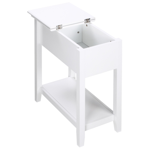 HOMCOM Table d'appoint table basse table de chevet multi-rangement avec compartiment de rangement étagère et passe-fils en MDF pour chambre salon et