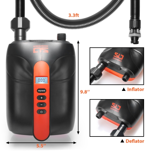 Swonder 20PSI High Pressure Digital Electric Air Pump for SUP, Kayak, Tent-Black