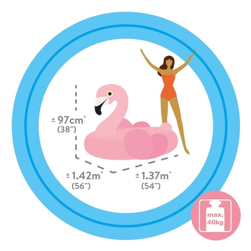 Intex - Inflatable Flamingo for Swimming Pool, 56'' x 54'' x 38'', Pink