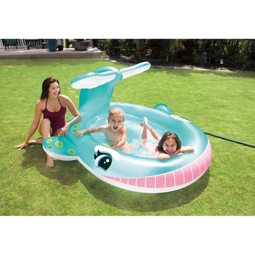 Intex - Whale Inflatable Pool, 79'' x 77'' x 36'', 53 Gallon Capacity, Blue