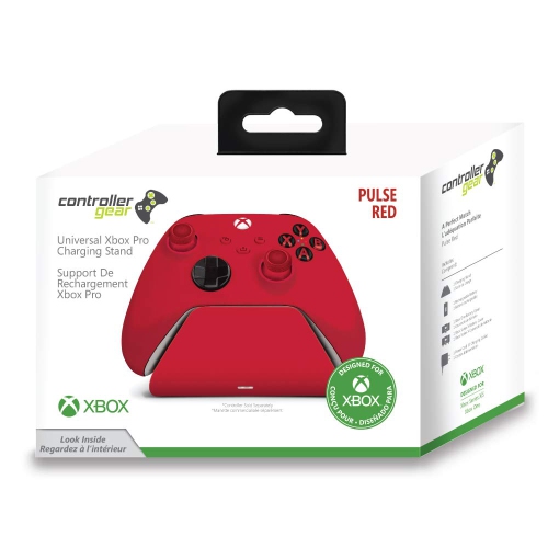 Controller Gear Pulse Red Universal Xbox Pro Charging Stand with 1100 Mah Rechargeable Battery, Charging Station for Xbox Series X|S and Xbox One
