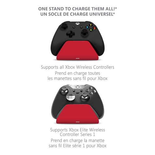 Controller Gear Pulse Red Universal Xbox Pro Charging Stand with 1100 Mah Rechargeable Battery, Charging Station for Xbox Series X|S and Xbox One