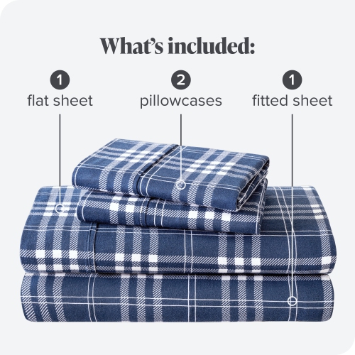Bare Home Flannel Sheet Set 100% Cotton, Velvety Soft Heavyweight - Double Brushed Flannel - Deep Pocket