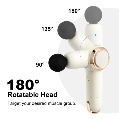 VENTRAY home Rotatable Multi-Angle Muscle Massager with 4 Massage Heads, White
