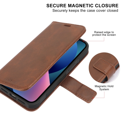 navor Detachable Magnetic Wallet Case with Wrist Strap Compatible with iPhone 13 Pro [6.1 inch] [Folio], RFID Protection Kickstand