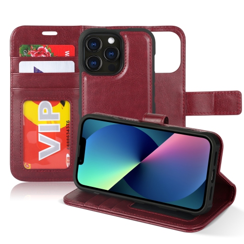 navor Detachable Magnetic Wallet Case with Wrist Strap Compatible with iPhone 13 Pro [6.1 inch] [Folio], RFID Protection Kickstand