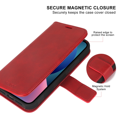 navor Detachable Magnetic Wallet Case with Wrist Strap Compatible with iPhone 13 Pro [6.1 inch] [Folio], RFID Protection Kickstand