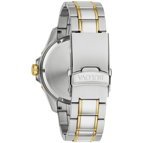 Bulova Mens Marine Star Quartz Watch 43mm Two-Tone Stainless Steel Case and Bracelet with Blue Dial