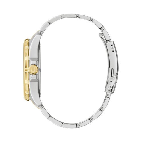 Bulova Mens Marine Star Quartz Watch 43mm Two-Tone Stainless Steel Case and Bracelet with Blue Dial