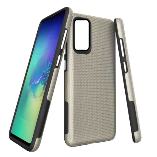 TopSave Triangle Pattern PC Back + Intérieur TPU Double Couche Robuste Hybrid Armor Case pour Samsung Galaxy A53, or