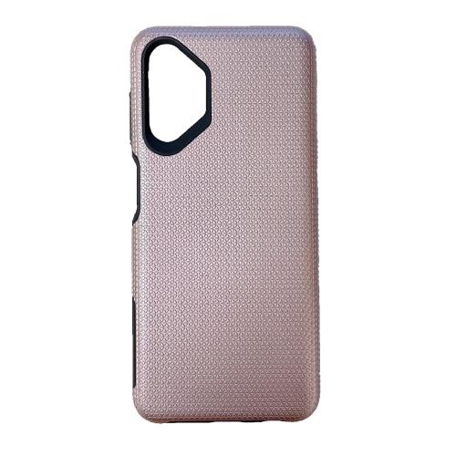 TopSave Triangle Pattern PC Back+Inner TPU Dual Layer Rugged Hybrid Armor Case For Samsung Galaxy A13, Rose Gold