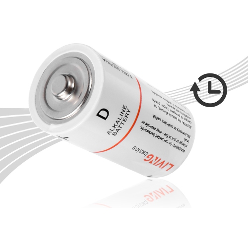 4pcs 1.5V D Batteries alcalines est conforme à la directive de l'UE de la batterie pourraient fonctionner entre -18 et 50 - LivingBasics®