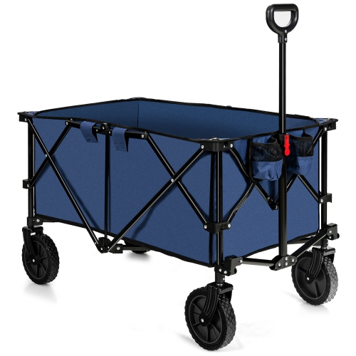 Chariot de camping utilitaire pliable avec roulettes et poignée réglable de Costway