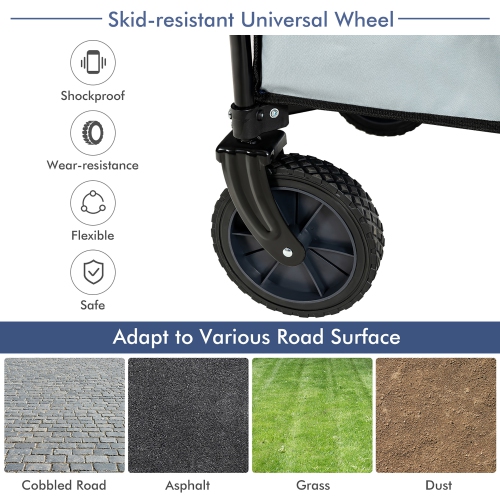 Chariot de camping utilitaire pliable avec roulettes et poignée réglable de Costway