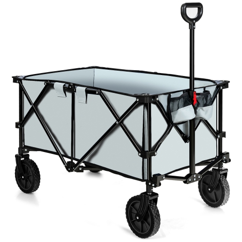 Chariot de camping utilitaire pliable avec roulettes et poignée réglable de Costway