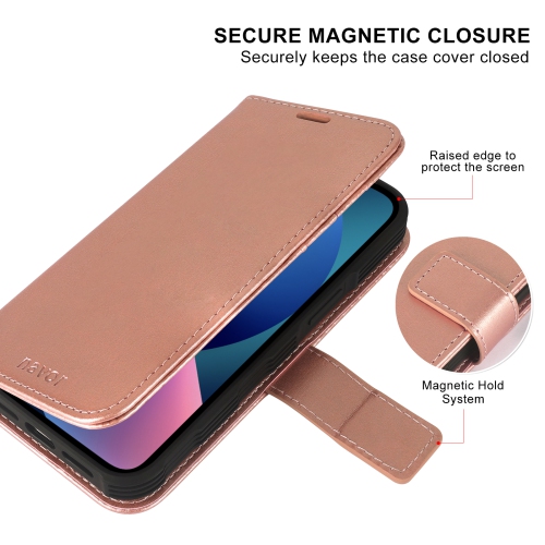 navor Universal Car Mount & Detachable Magnetic Wallet Case with Wrist Strap Compatible with iPhone 13 Pro [6.1 inch] [Folio], RFID Protection