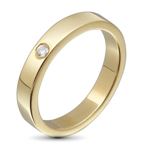 14kt Yellow Gold Wedding Band With Accent Diamond