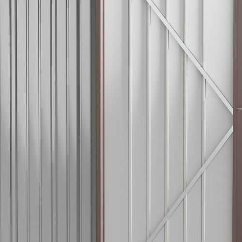 Outsunny 5' x 3' Outdoor Storage Shed, Steel Garden Shed with Single Lockable Door and Gloves, Tool Storage House for Backyard, Patio, Lawn, Brown