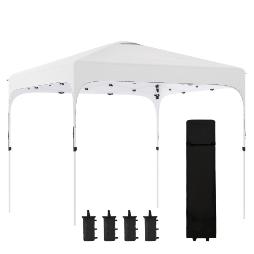 Outsunny 10-ft W Square White Foldable Gazebo with 4 Weight Bags and 1 Carry Bag