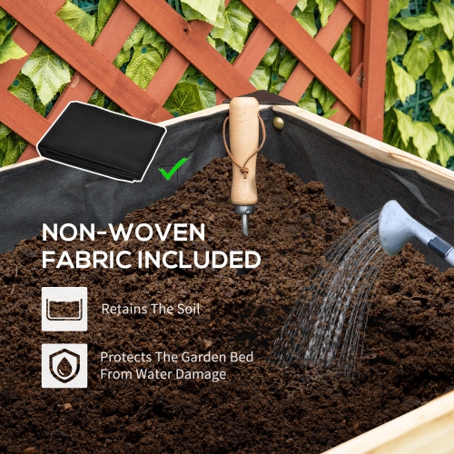 Outsunny Raised Garden Bed, Elevated Planter Box, 47"x24"x29" with Legs, Metal Frame, Wooden Planter Pot for Backyard, Patio to Grow Vegetables,