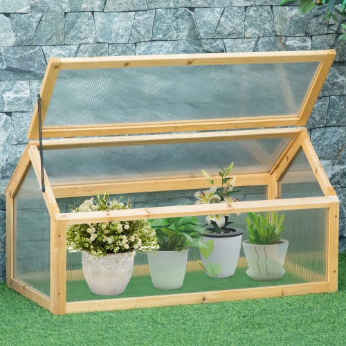 Jardinière surélevée portative en bois à cadre froid avec dessus qui s'ouvre pour l'intérieur, l'extérieur, les fleurs, les légumes, les plantes,